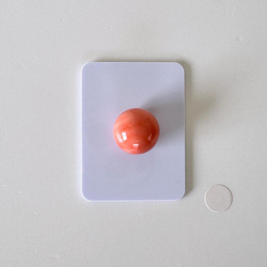 Deep Sea Coral Round Bead: Natural Pink Orange Color Gemstones for Jewelry (12.7mm, Half-Drilled Hole, Loose)