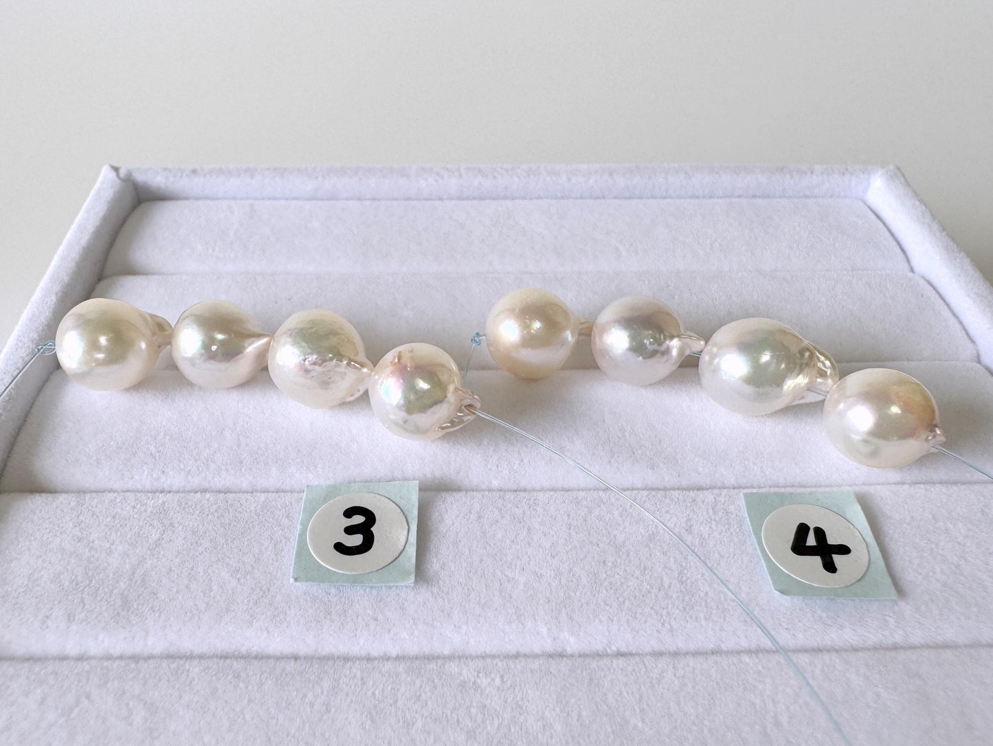 Akoya Pearl Beads - Japanese Cultured Baroque Pearls, 8.5-9mm Mini Strand of 4 Pieces - Saltwater Origin, Jewelry Making Supplies