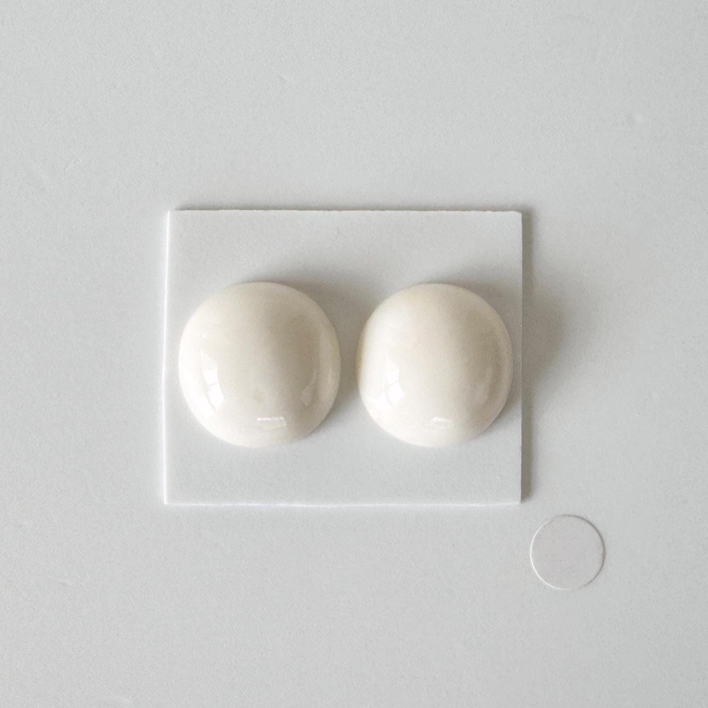 Natural White Coral Round Cabochon Pair: 17mm Diameter, Deep Sea Origin | Real Coral, Half-Drilled, Jewelry Making Supplies