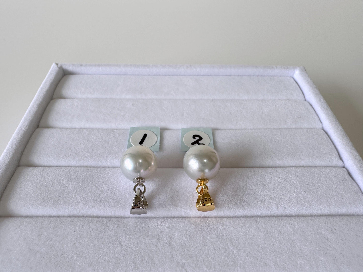 Japanese Natural Light Blue Color Akoya Pearl Pendant, 9.5mm, Silver 925 Bail, Genuine Akoya Pearl, Salt water cultured pearl