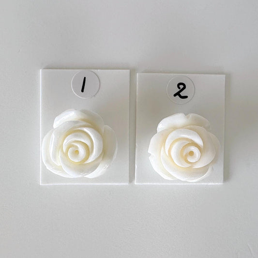 Natural White Coral Rose Loose, 18.8-20mm, White Color Rose, Natural Color Coral Rose, Price per Piece, Genuine Precious Coral