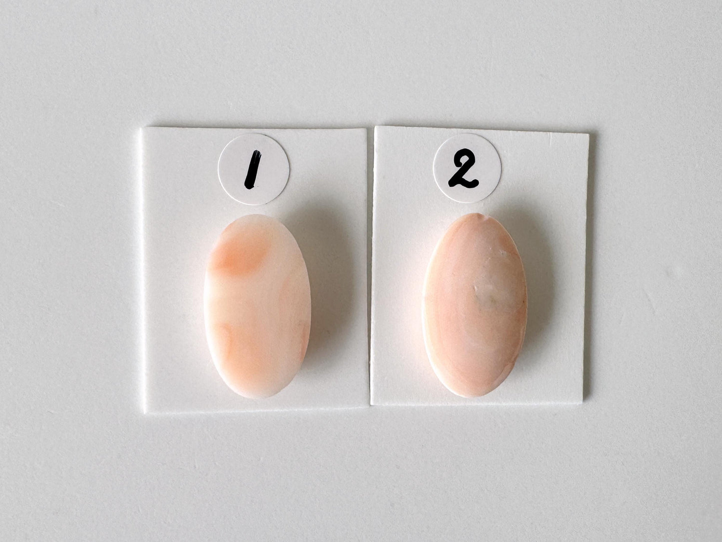Deep Sea Coral Oval Cabochon: Pink White Natural Gemstone, Genuine Coral, Jewelry Supplies | 19.5x11.3mm, 20.3x12.1mm, Japan Made