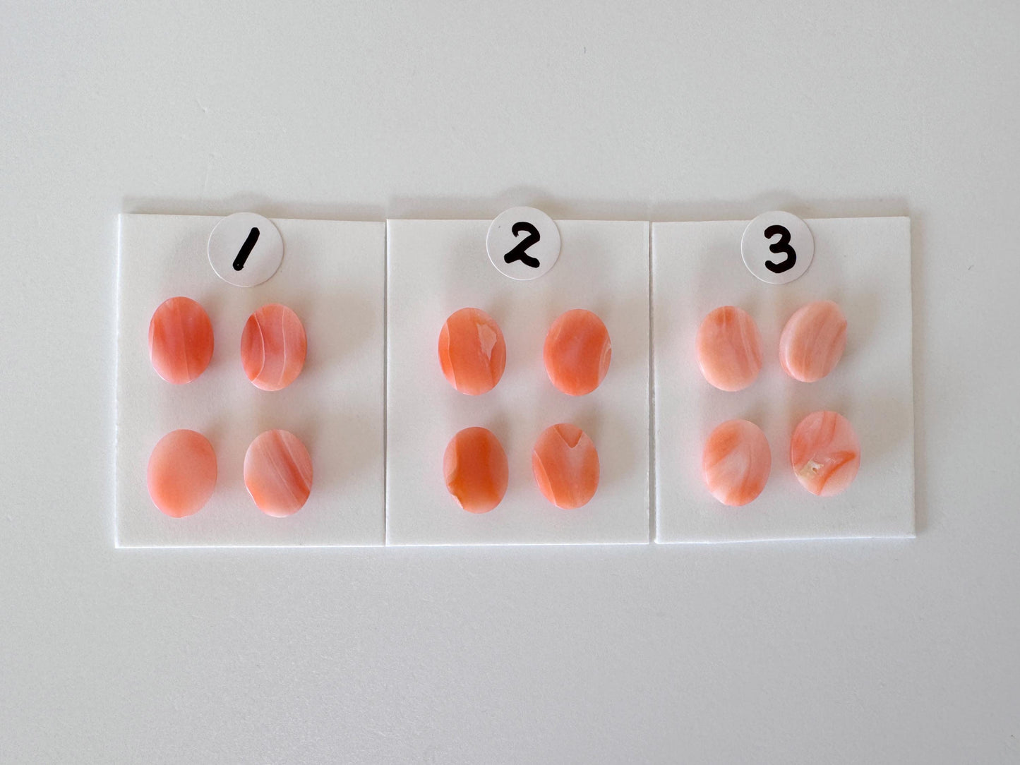 Deep Sea Coral Cabochons: Natural Orange/Pink Oval Gemstones, 9x7mm (4 pcs), Value Priced for Reason
