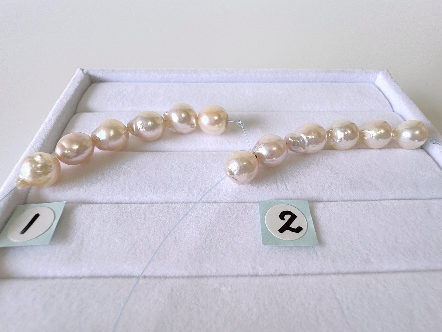 Japanese Akoya Pearl Beads: Baroque Cultured Saltwater Pearls, 7-7.5mm Mini Strand of 6 Pieces (White Pink Overtone, Craft Supplies)