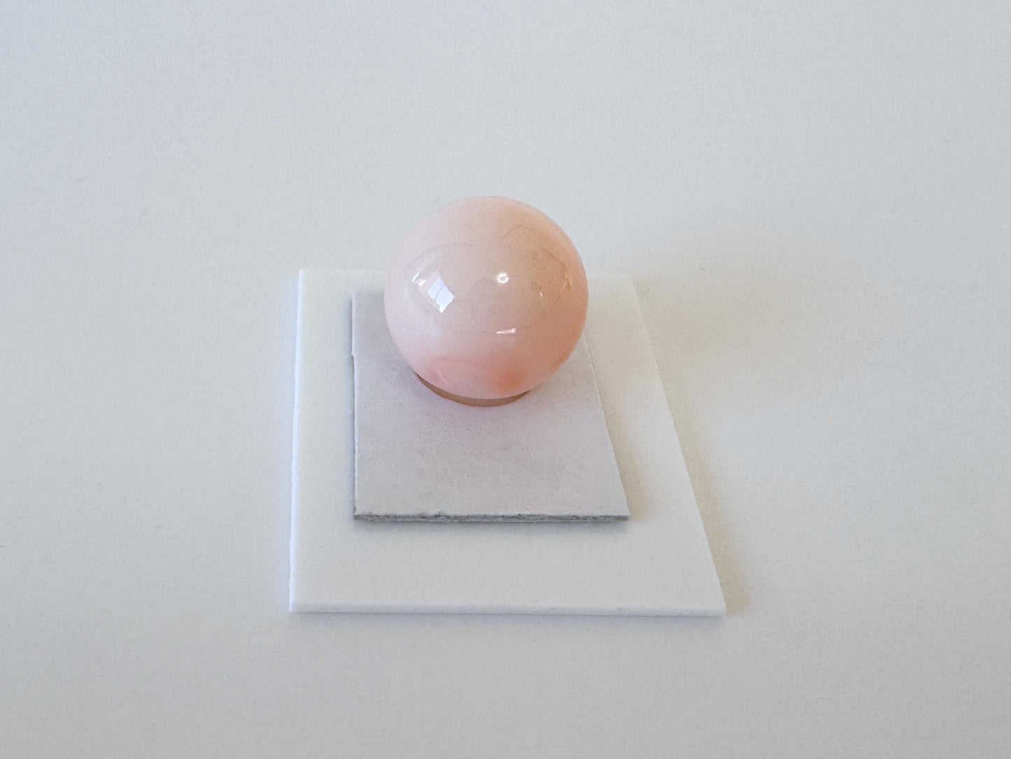 Natural Pink Coral Bead - 12.8mm Round Half Drilled Loose Gemstone for Jewelry Making