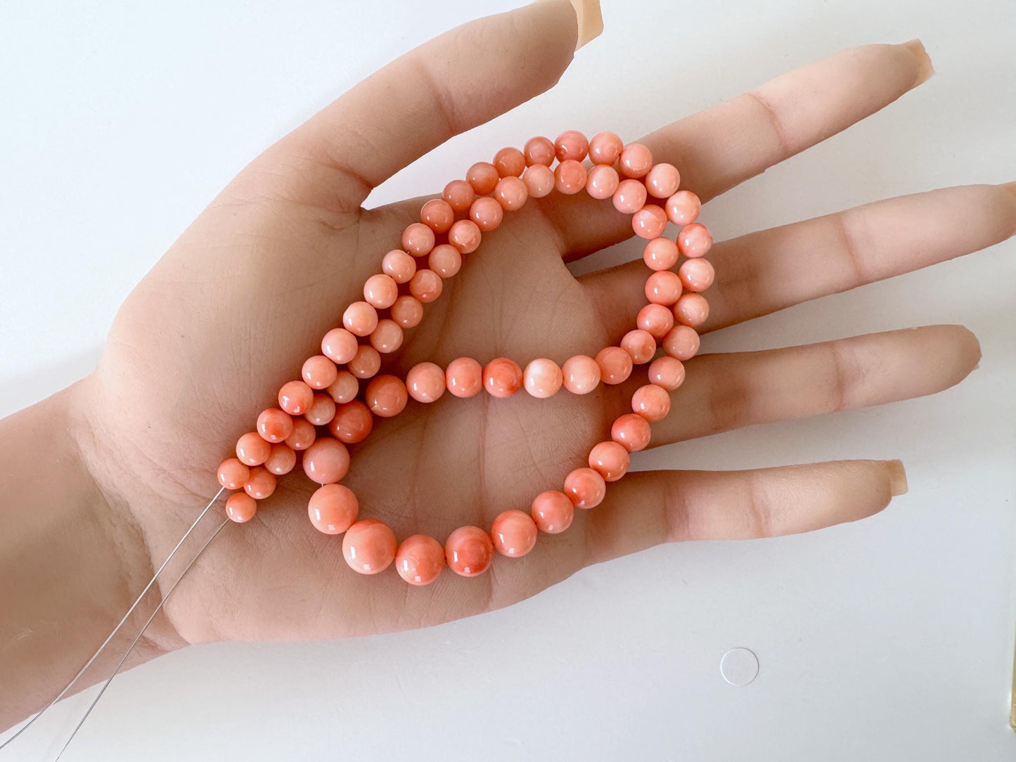 Natural Coral Beads - Pink Orange Deep Sea Coral Strand, 5-9mm Round  Beads for Jewelry Making, 15.9in
