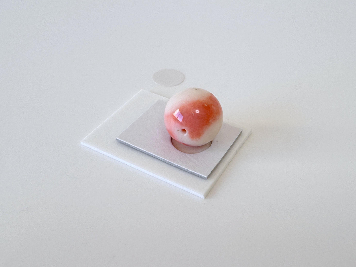 Natural Momo Coral Bead - 11.2mm Orange White Coral, Full Hole Drilled Round Gemstone