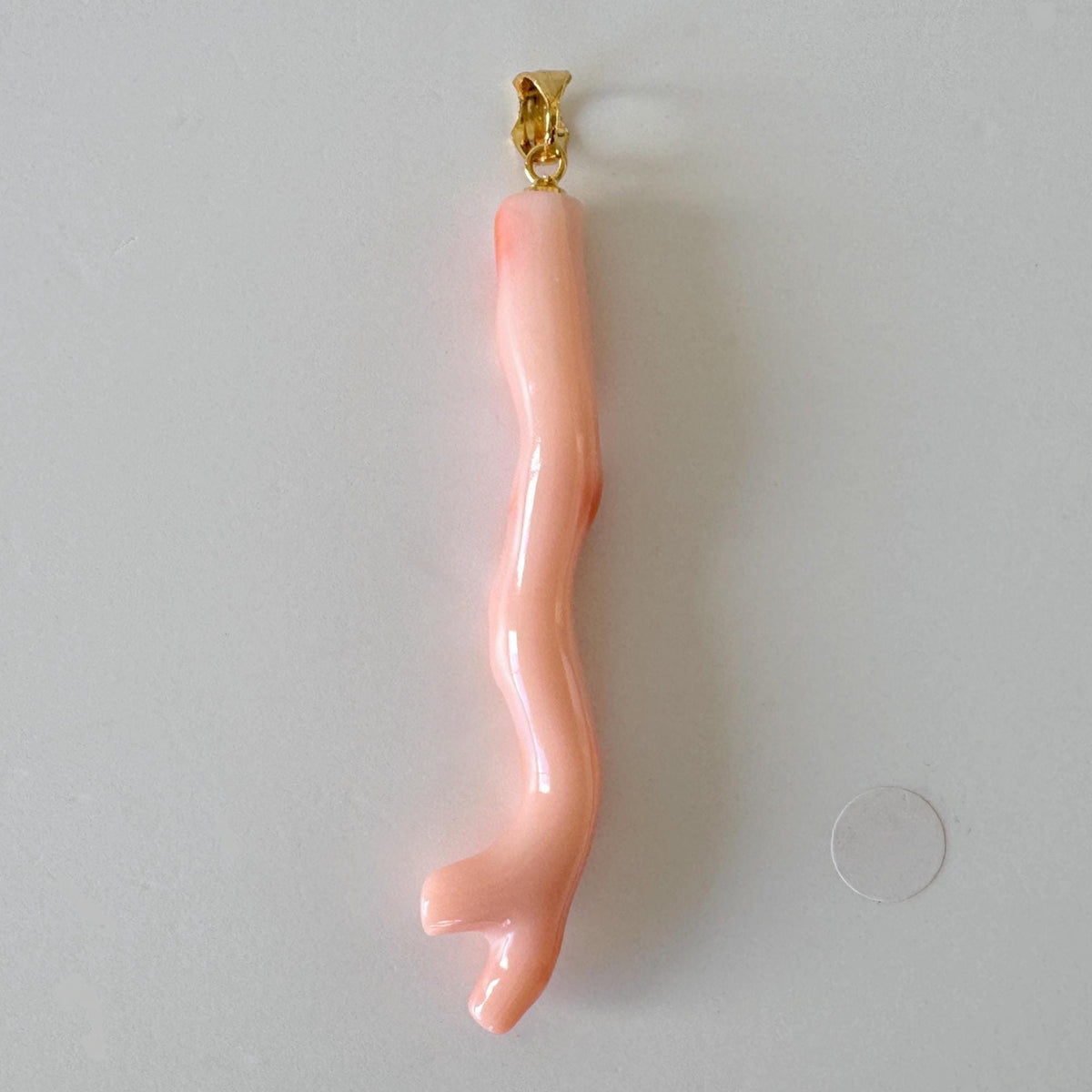 Coral Branch Pendant: Natural Pink Orange Deep Sea Coral, Gold-Plated Silver Bail | 56mm, Unique Jewelry