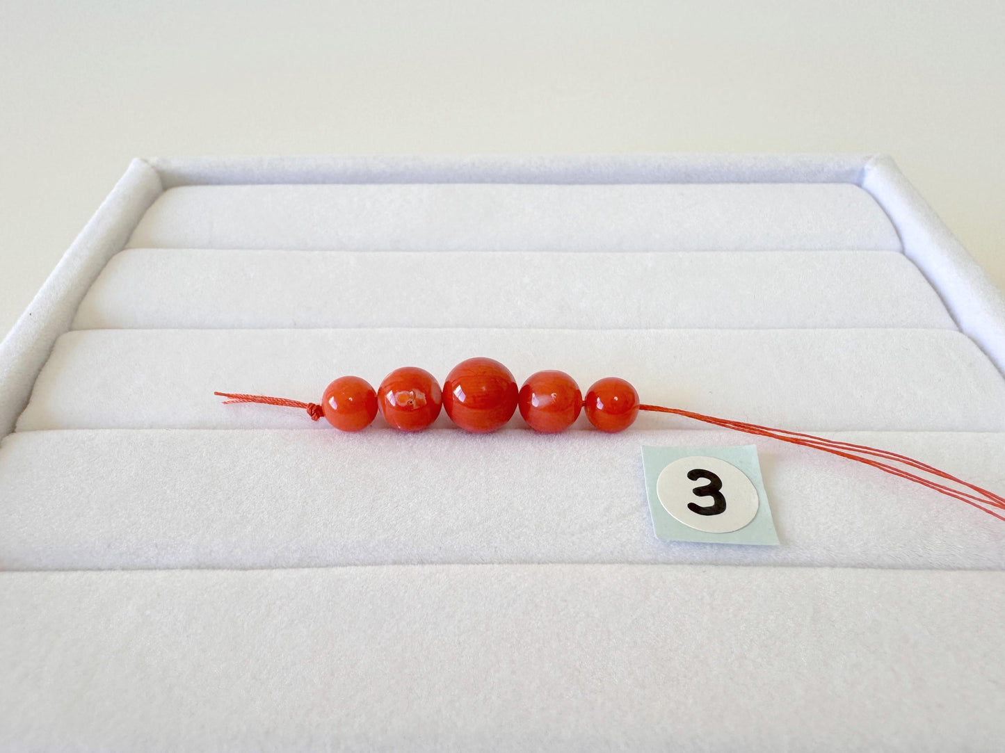 Momo Coral Beads, Orange White (Set of 5, 5-6.7mm)