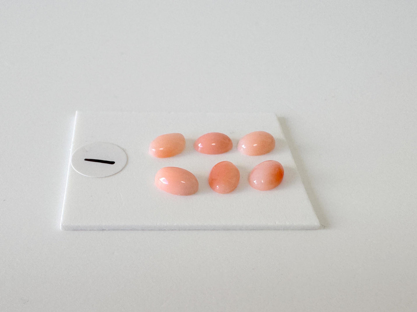 Deep Sea Coral Cabochons: Natural Pink Orange Oval - 6x4mm Gemstones, Set of 6, Jewelry Making Supplies