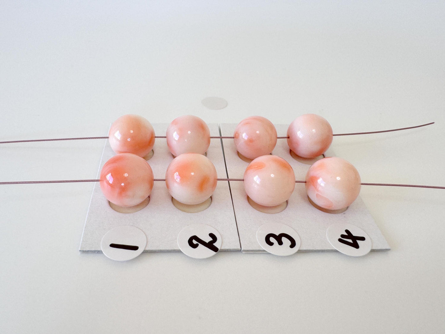 Natural Deep Sea Coral Beads: 10mm Round Full Hole Pair