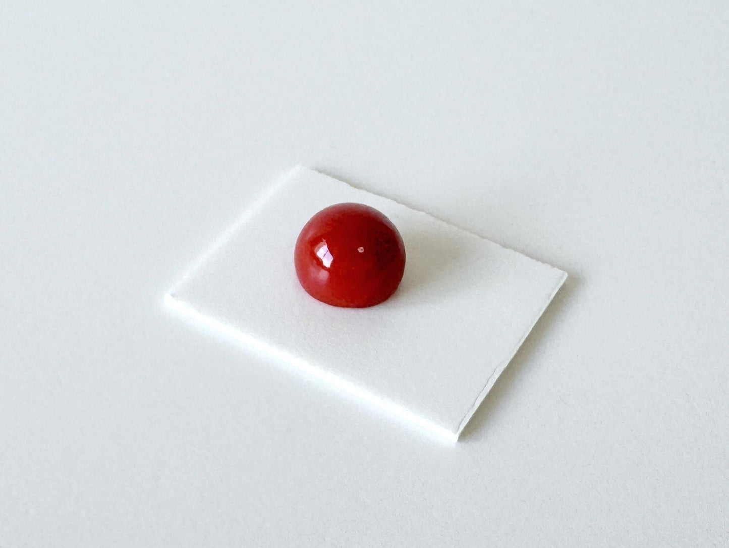 Japanese Red Coral | Aka Round Cabochon Loose | Natural Hue | 8.6Mm Back Hole | Jewelry Making