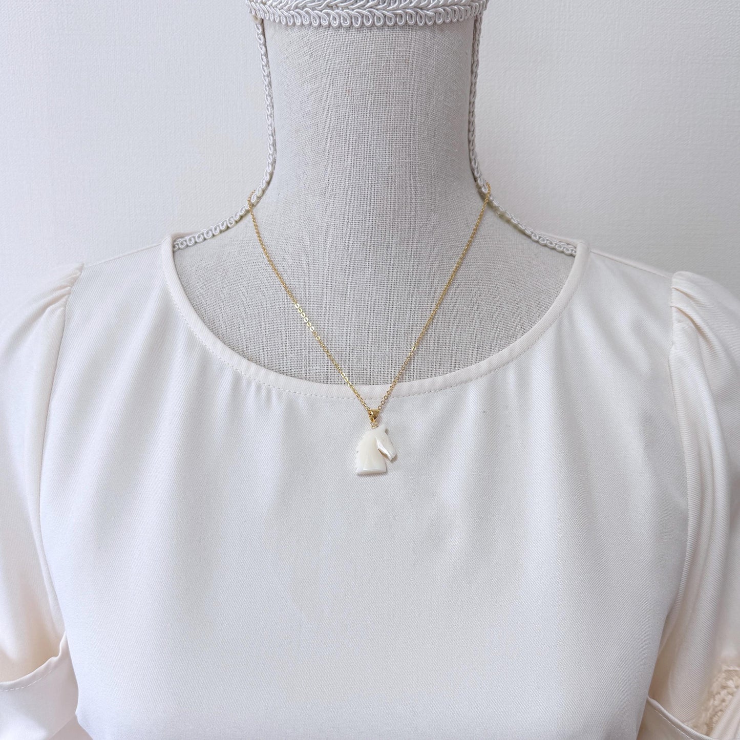 White Coral Horse Pendant: Double-Sided Carving - Natural Coral Jewelry, Silver Bail, Handcrafted Accessory