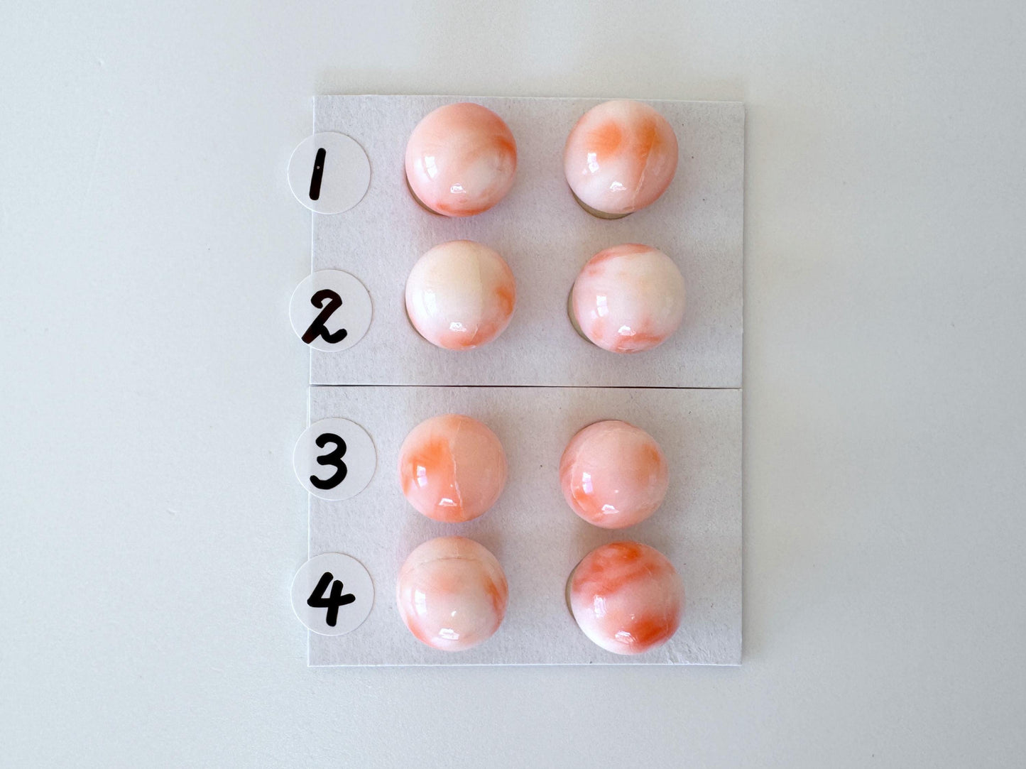 Natural Deep Sea Coral Beads: 10mm Round Full Hole Pair