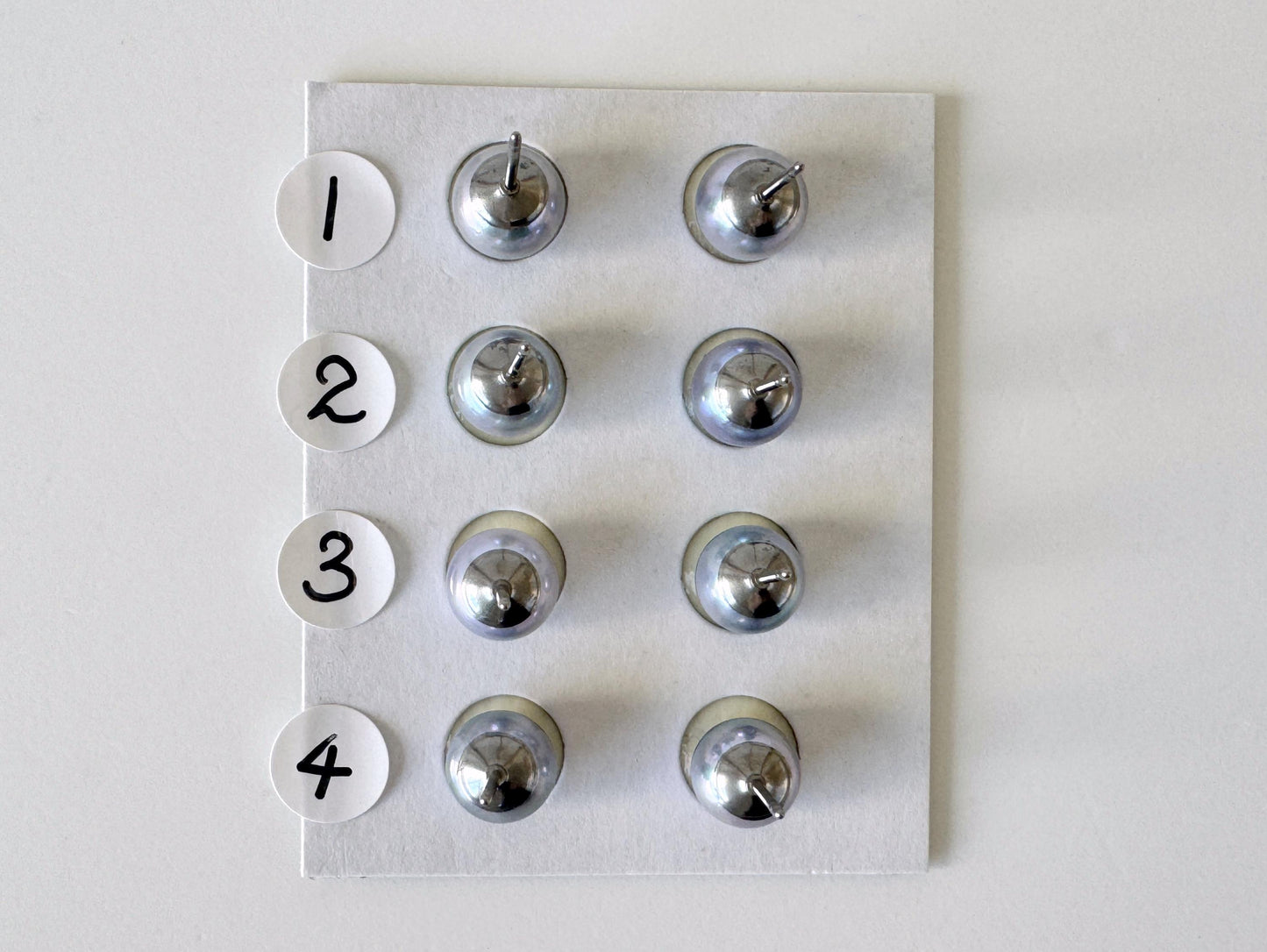 Japanese Akoya Pearl Stud Earrings, Blue Silver Treated (7mm, Titanium Posts, Saltwater Cultured)