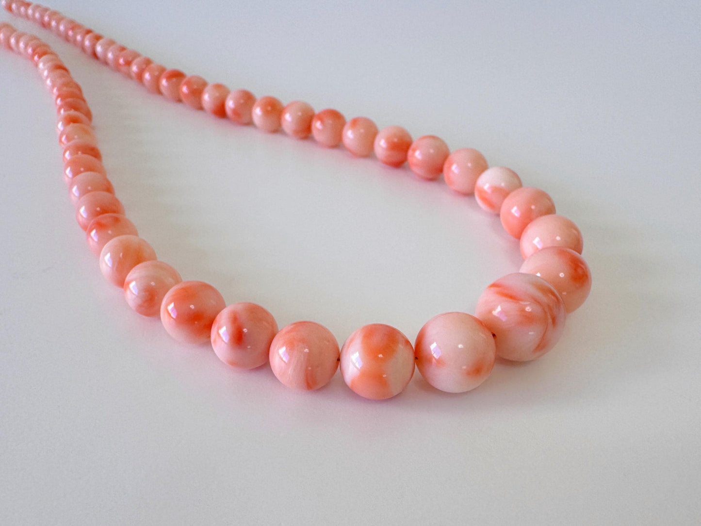 Natural Coral Strand Beads – Genuine Deep Sea Coral Round Beads 4.6-11.3mm, 40cm