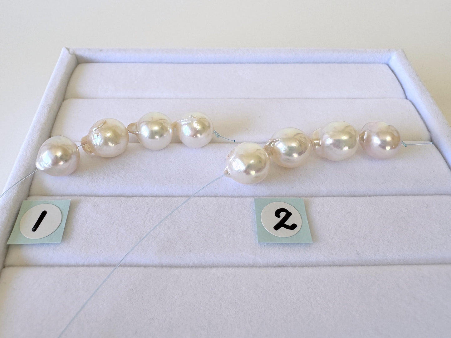 Akoya Pearl Beads - Japanese Cultured Baroque Pearls, 8.5-9mm Mini Strand of 4 Pieces - Saltwater Origin, Jewelry Making Supplies