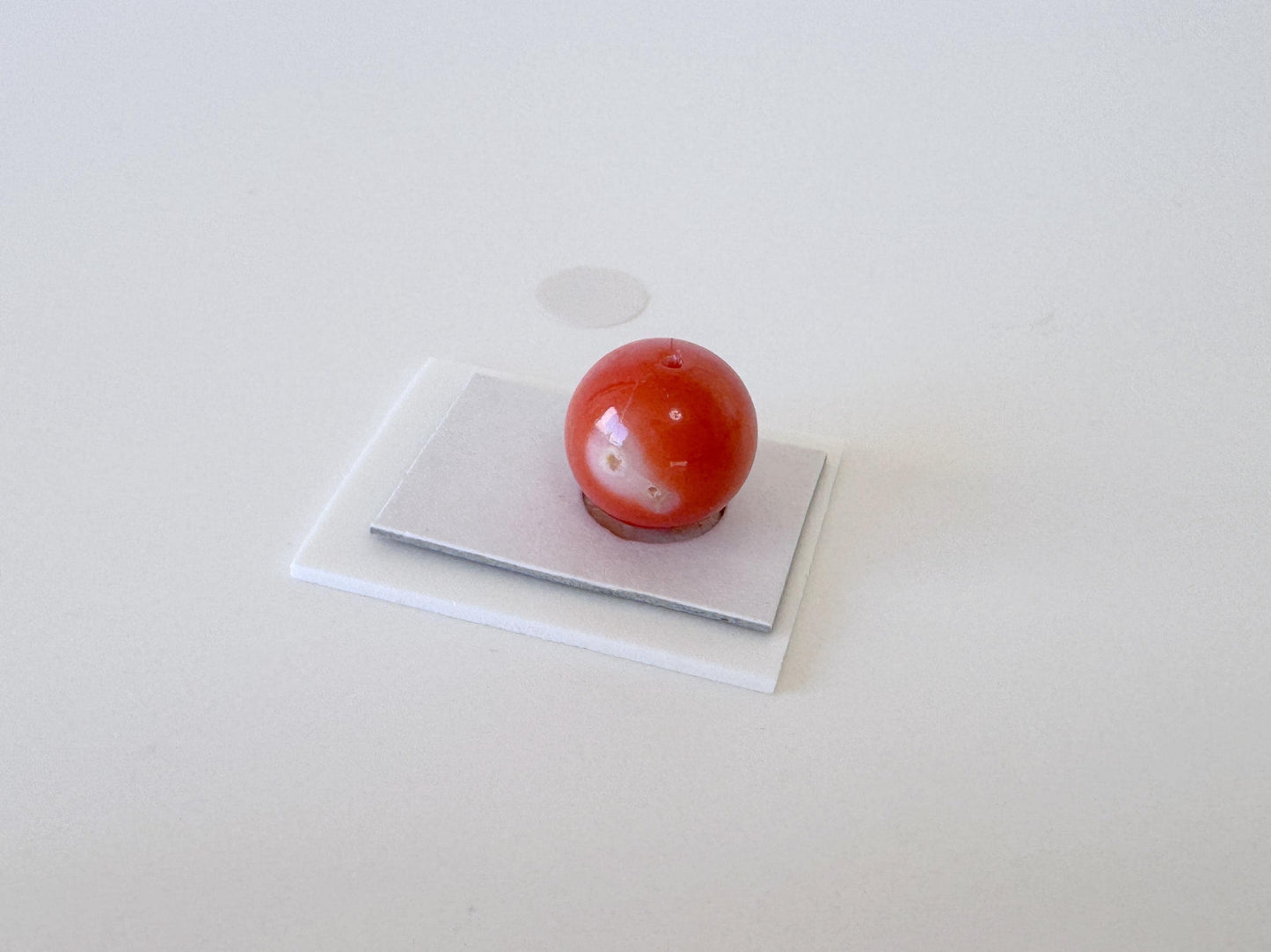 Natural Momo Coral Bead – 10.6mm Orange Round Gemstone | Half Drilled Jewelry Supplies