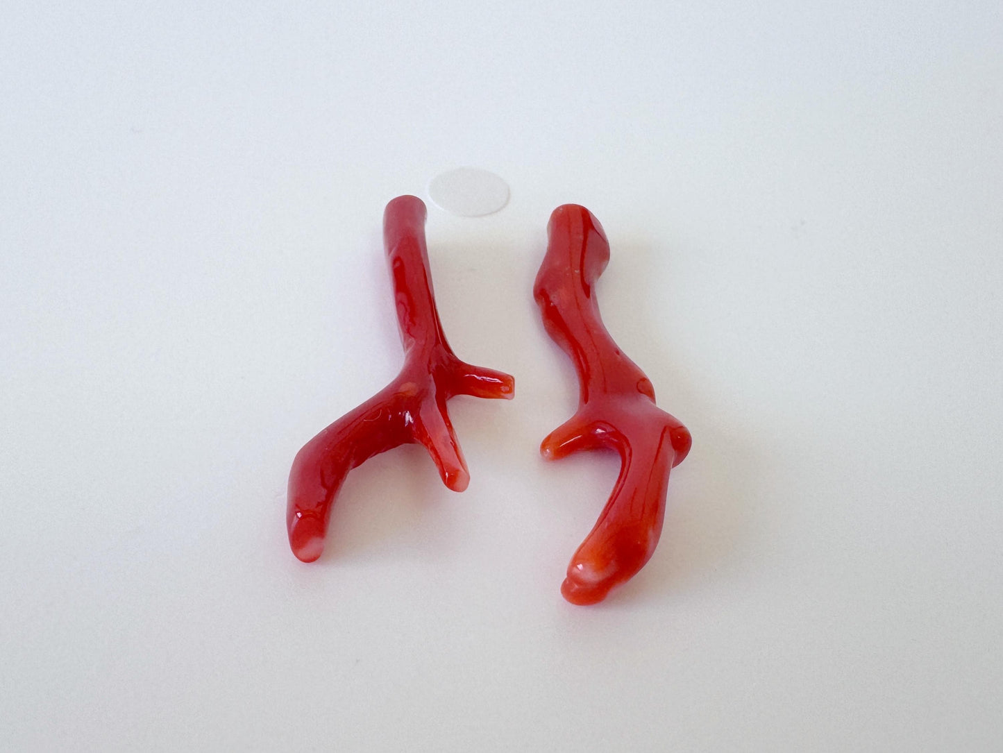 Red Coral Branch Set: Natural Aka Coral for Jewelry Making (35-40mm), Hole on Top
