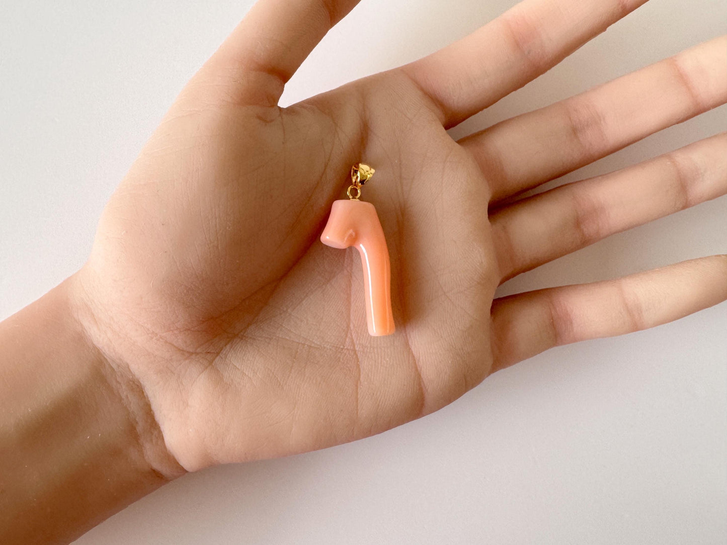 Natural Deep Sea Coral Branch Pendant: Gold-Plated Silver Bail, 28mm