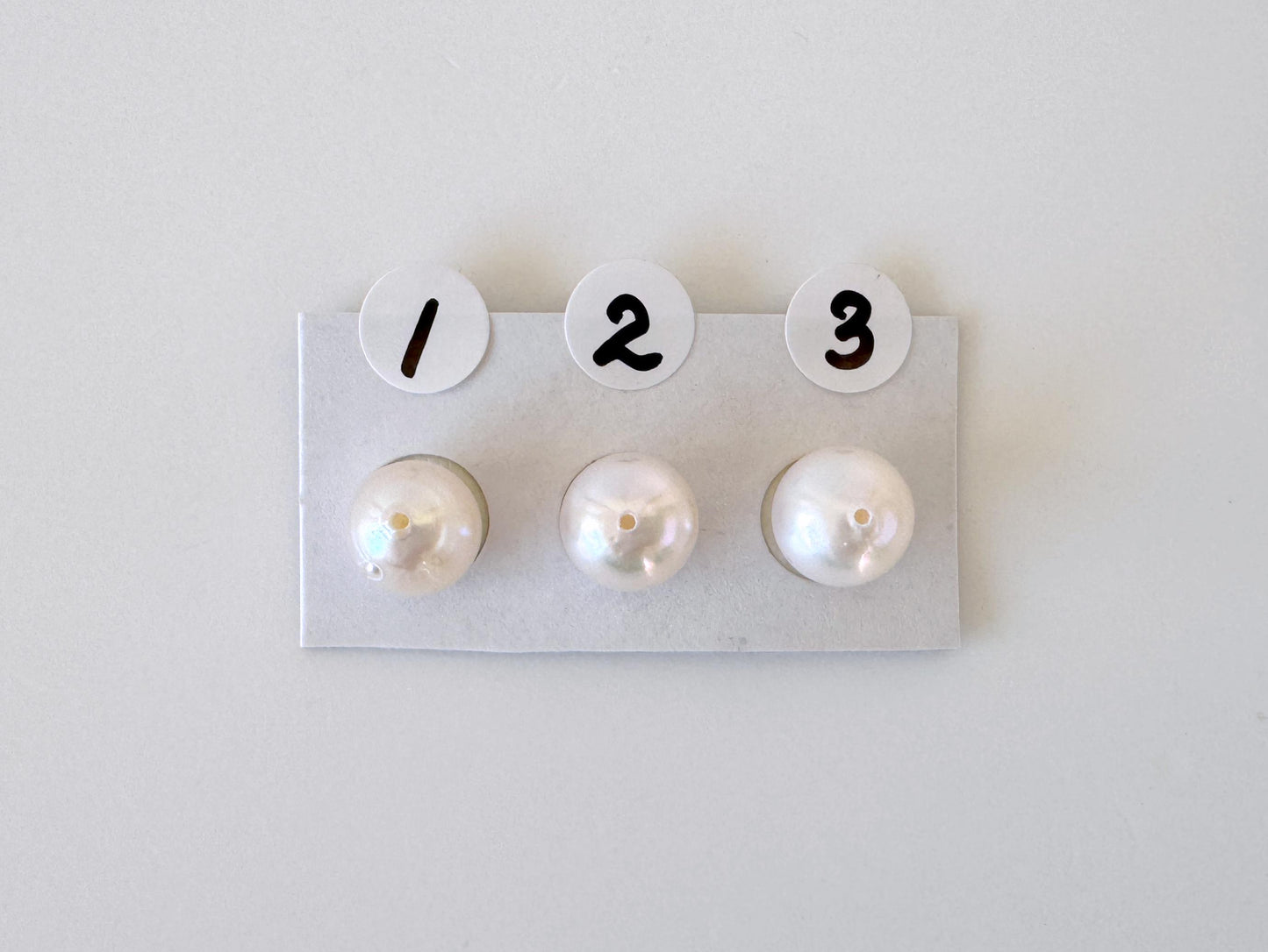 Akoya Pearls Cultured Saltwater: 8mm up White Pink Overtone, Half-Drilled Round | Japanese Pearl, Loose Beads