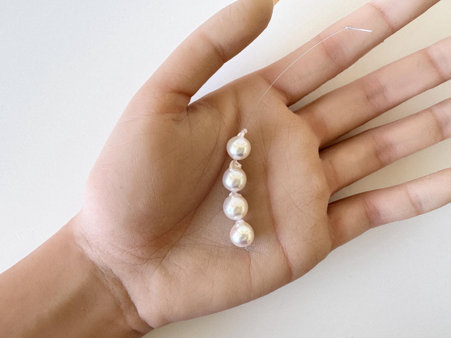 Akoya Pearl Beads - Japanese Cultured Baroque Pearls, 8.5-9mm Mini Strand of 4 Pieces - Saltwater Origin, Jewelry Making Supplies