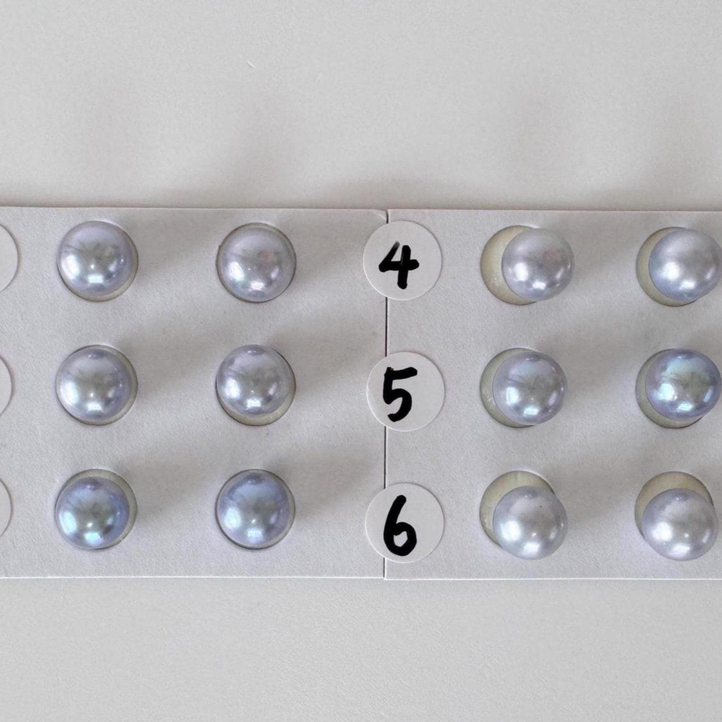 Japanese Blue/Silver (Treated) Akoya Pearl 7-7.5mm, Half-Drilled loose, Price per pair, Salt water pearl
