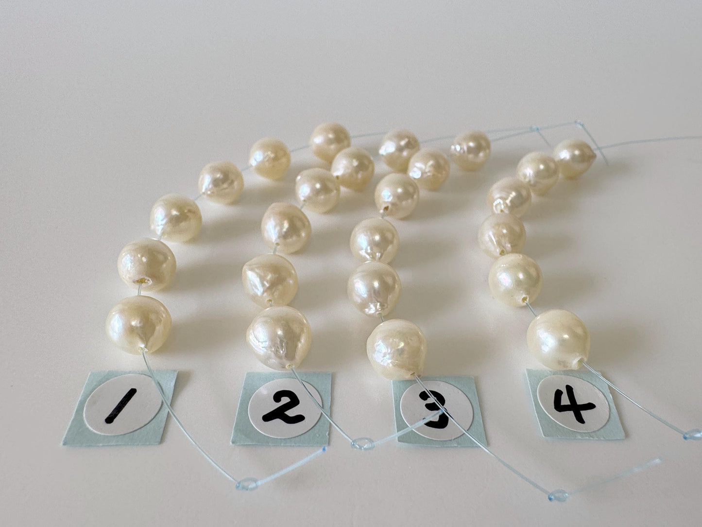 Japanese Cream White/Off-white Akoya Pearl Beads, 7-7.5mm, Mini Strand, Short Strand, 6 Pieces, Genuine Akoya Pearl, Cultured in Sea Water