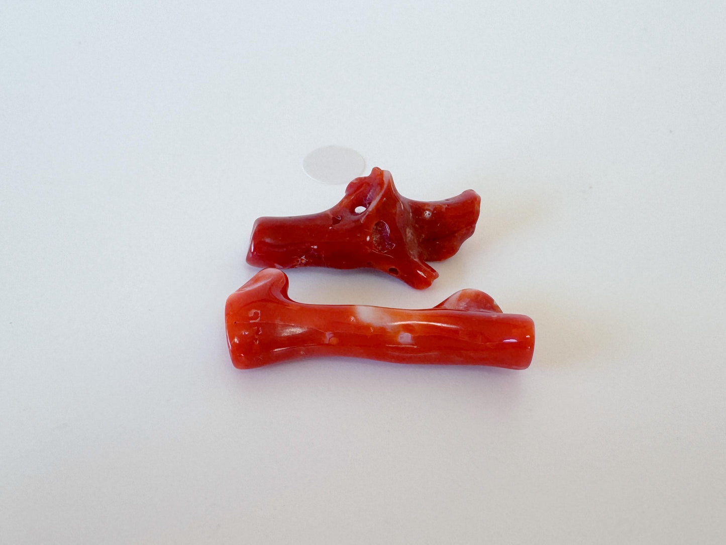 Red Coral Branch Set: Natural Aka Coral for Jewelry Making (27-30mm), Hole on Top