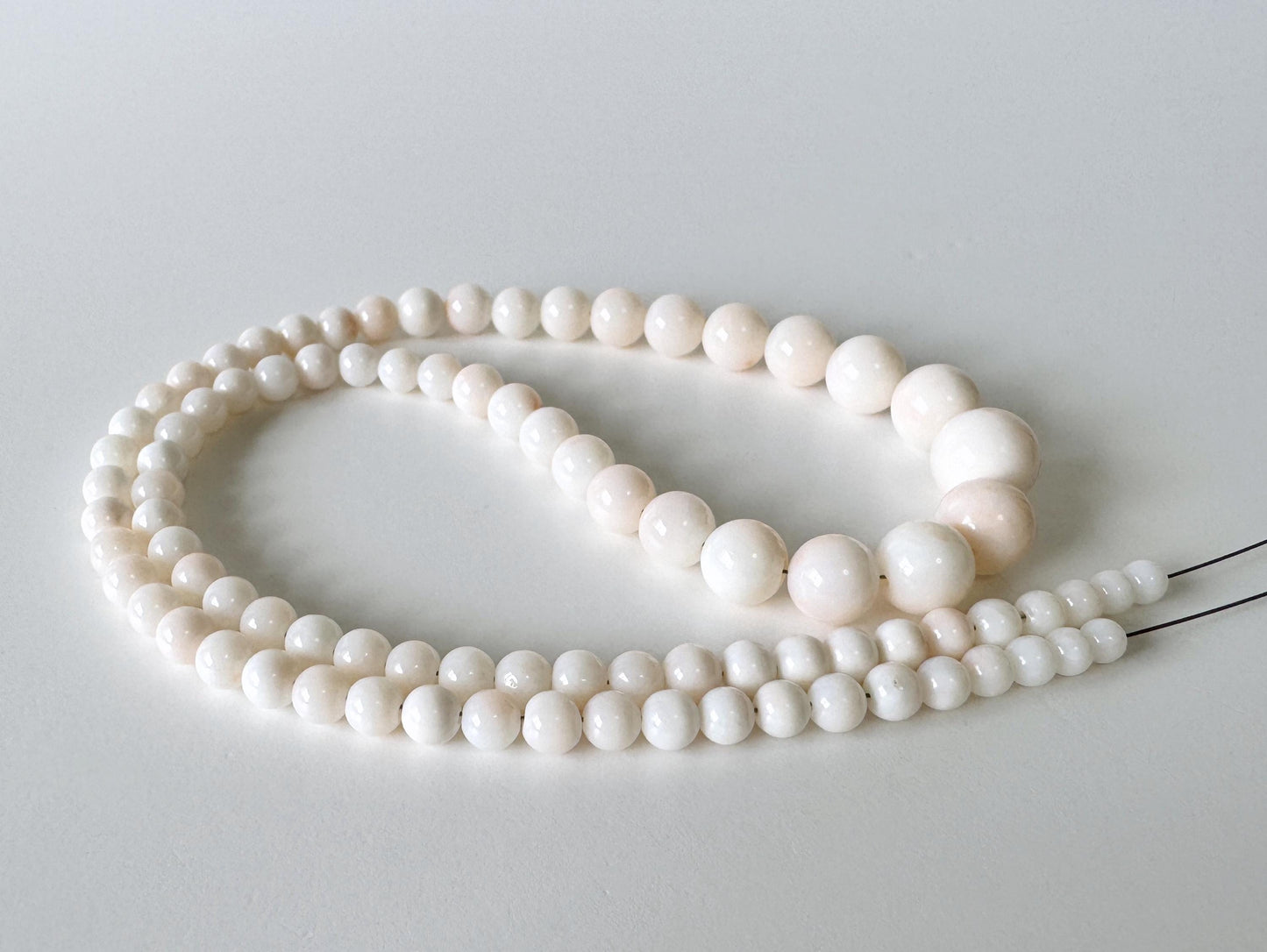 Natural Coral Strand Beads: Midway Deep Sea White/Very Slightly Light Pink, 3.7-9.3mm, 16in, Jewelry Making Supplies | Organic Gemstone