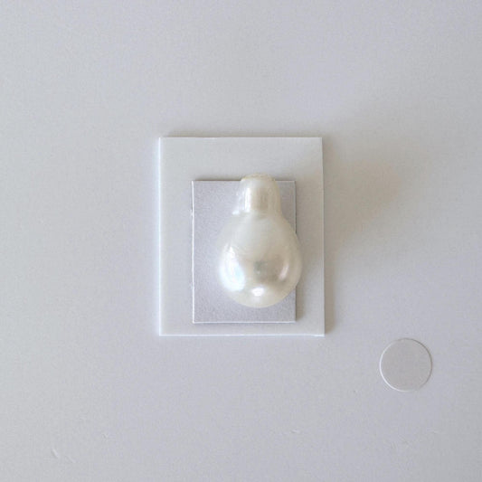 South sea pearl 19x12.6mm, Natural White Color, Half-Drilled Pear shape loose, unused vintage, Salt water pearl