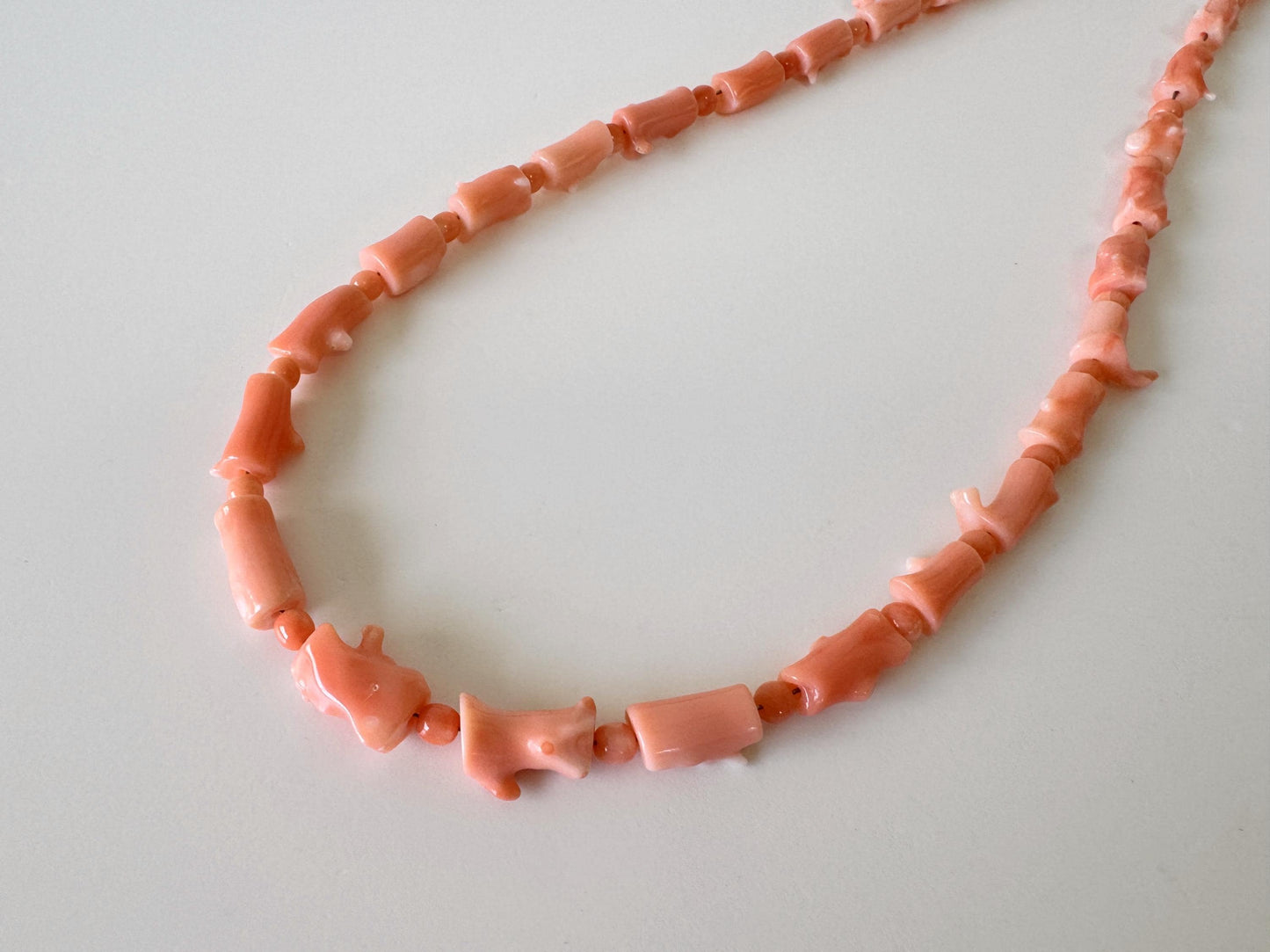 Natural Deep Sea Coral Strand Cylinder Beads: Pink Orange, 55cm Length | Genuine Coral, Jewelry Supplies