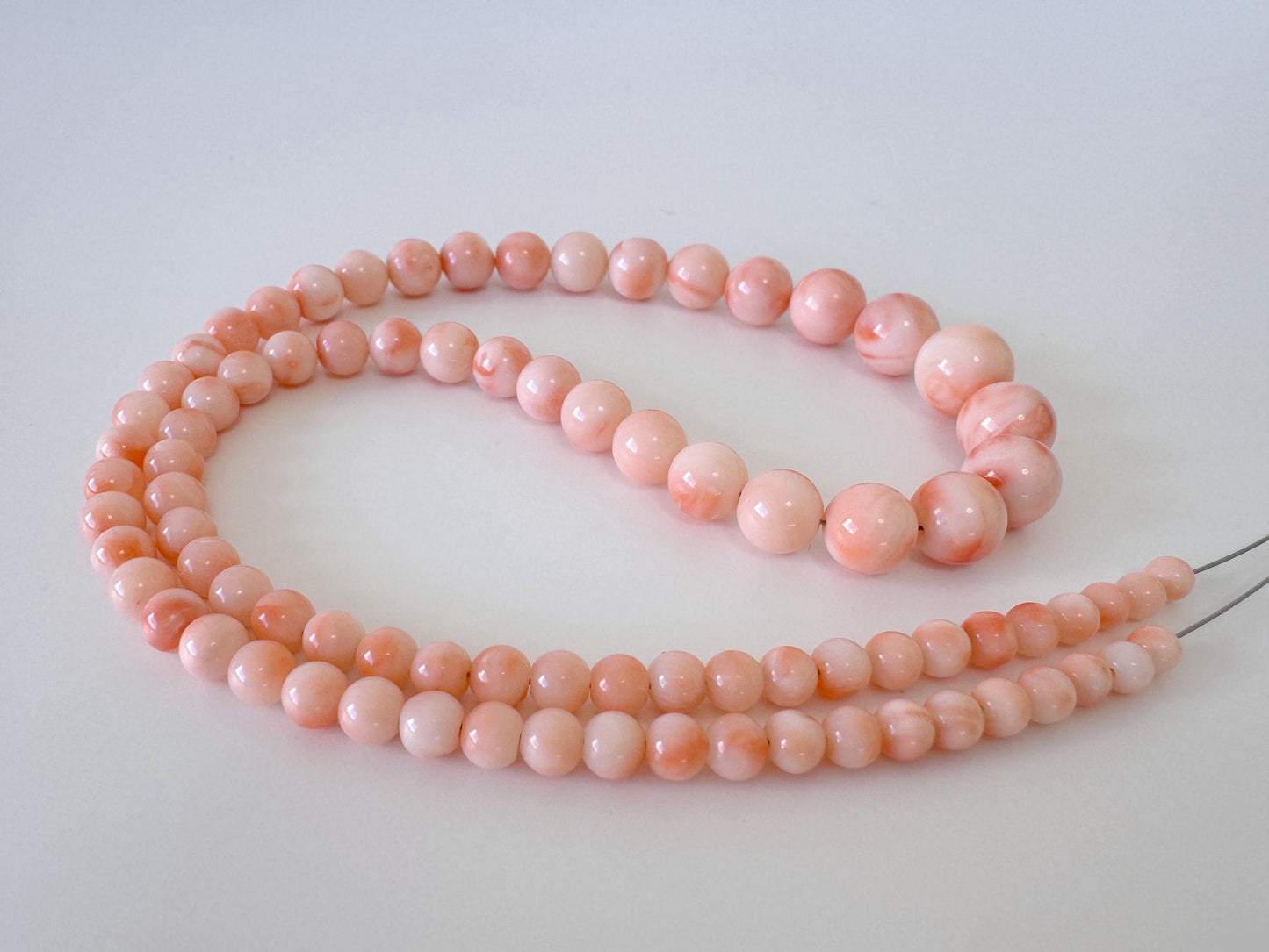 Natural Coral Beads – Deep Sea Coral Bead Strand, Pink Orange, 3.8-9.5mm Round, 42cm Jewelry Supplies