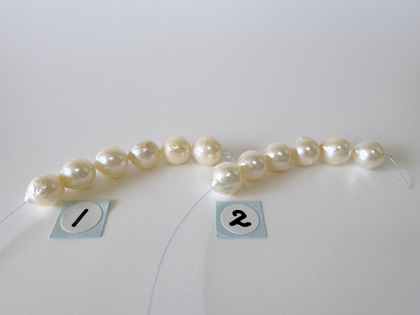 Japanese Cream White/Off-white Akoya Pearl Beads, 7-7.5mm, Mini Strand, Short Strand, 6 Pieces, Genuine Akoya Pearl, Cultured in Sea Water