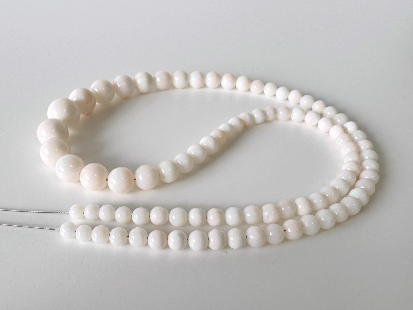 Natural Coral Strand Beads: Midway Deep Sea White/Very Slightly Light Pink, 3.7-9.3mm, 16in, Jewelry Making Supplies | Organic Gemstone