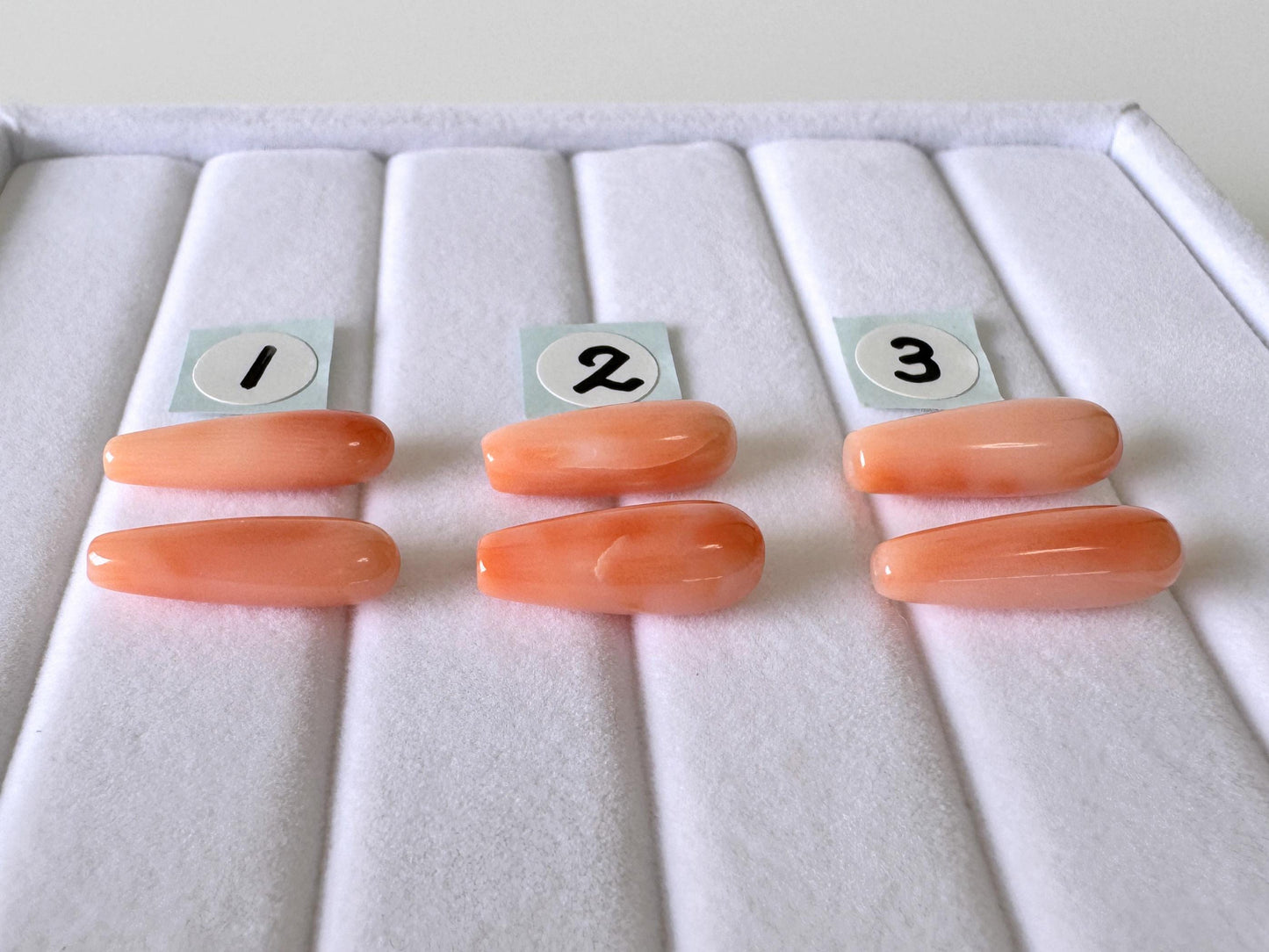 Deep Sea Coral Drop: Natural Pink Orange Teardrop Beads, Drilled Hole | Jewelry Making, Per Pair, 15-16mm Size