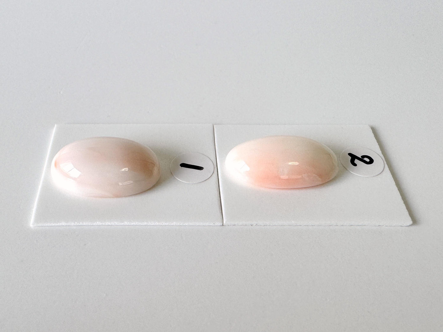 Deep Sea Coral Oval Cabochon: Pink White Natural Gemstone, Genuine Coral, Jewelry Supplies | 19.6x12.7mm, 20.5x11.9mm, Japan Made