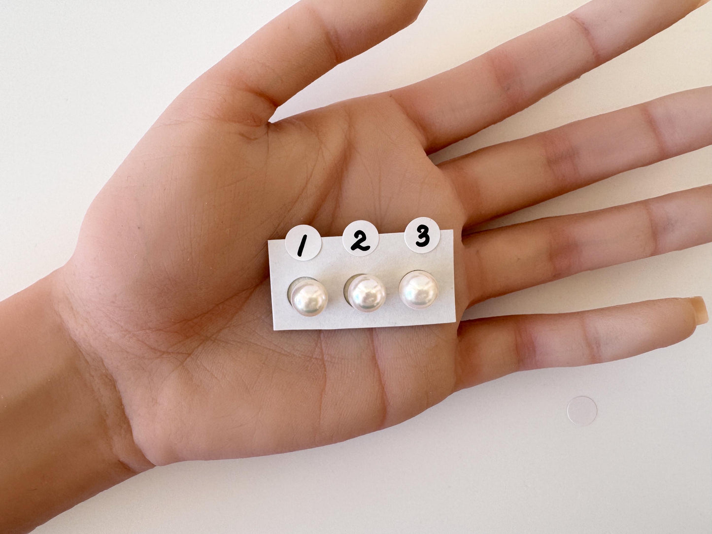 Akoya Pearls Cultured Saltwater: 8mm up White Pink Overtone, Half-Drilled Round | Japanese Pearl, Loose Beads