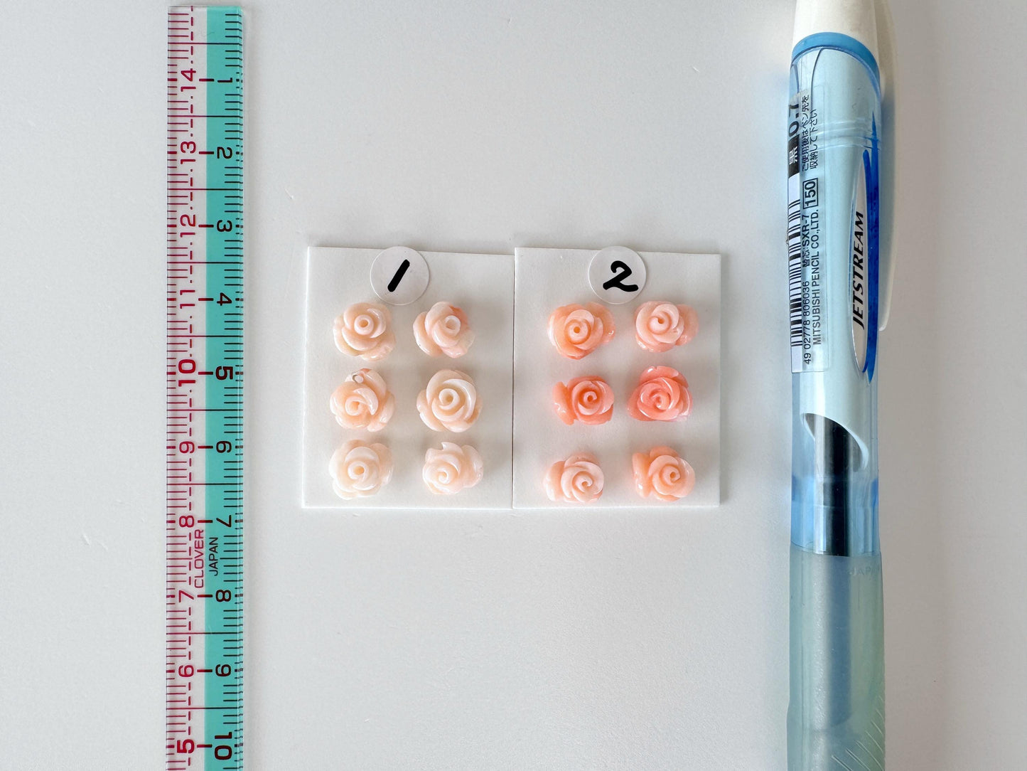 Pink Coral Rose Carvings Set: Deep Sea Jewelry Making (6pcs, 6.2-8.3mm), Value priced for reason