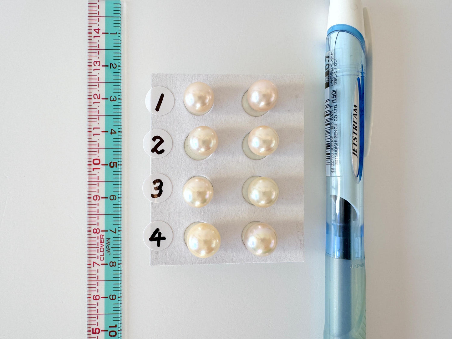 Akoya Pearl Stud Earrings Cream White, 8mm up Genuine Japanese Saltwater Pearls (Titanium Post, Flat Bottom, Value-Priced)