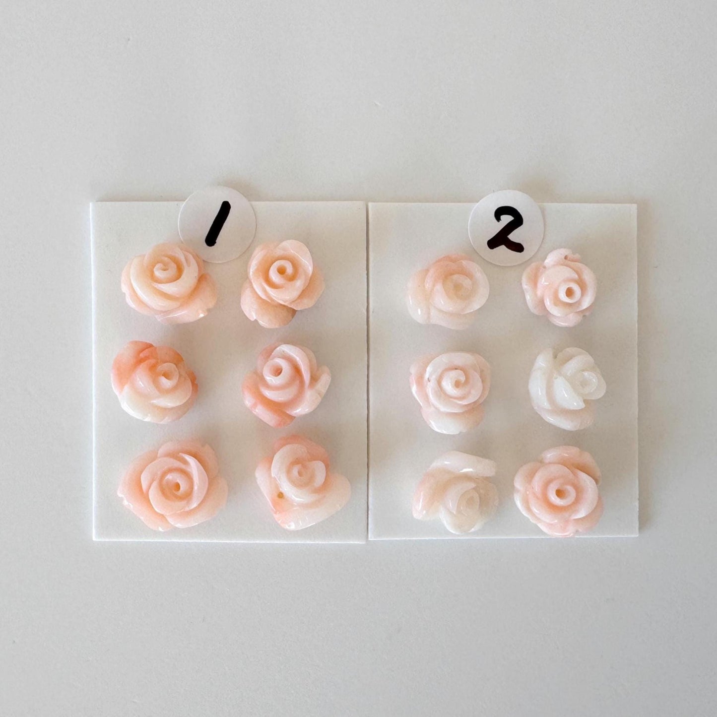 Pink Coral Rose Carvings Set: Deep Sea Jewelry Making (6pcs, 7.5-10mm), Value priced for reason