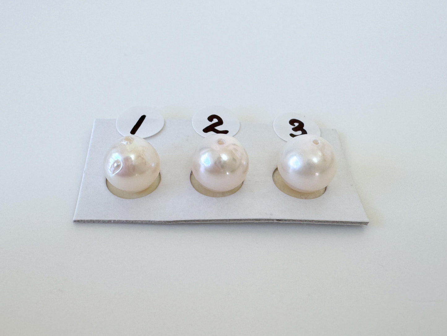 Akoya Pearls Cultured Saltwater: 8mm up White Pink Overtone, Half-Drilled Round | Japanese Pearl, Loose Beads