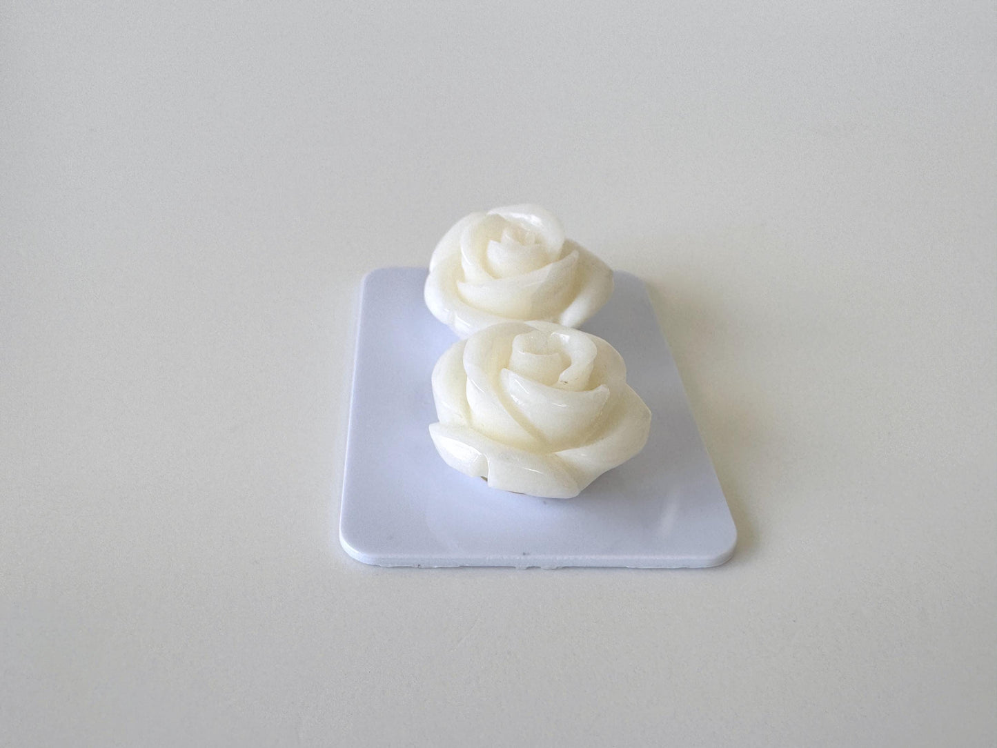 Natural White Coral Rose Loose Pair, 17mm, White Color Rose, Natural Color Coral Rose, Price per Pair, Genuine Precious Coral
