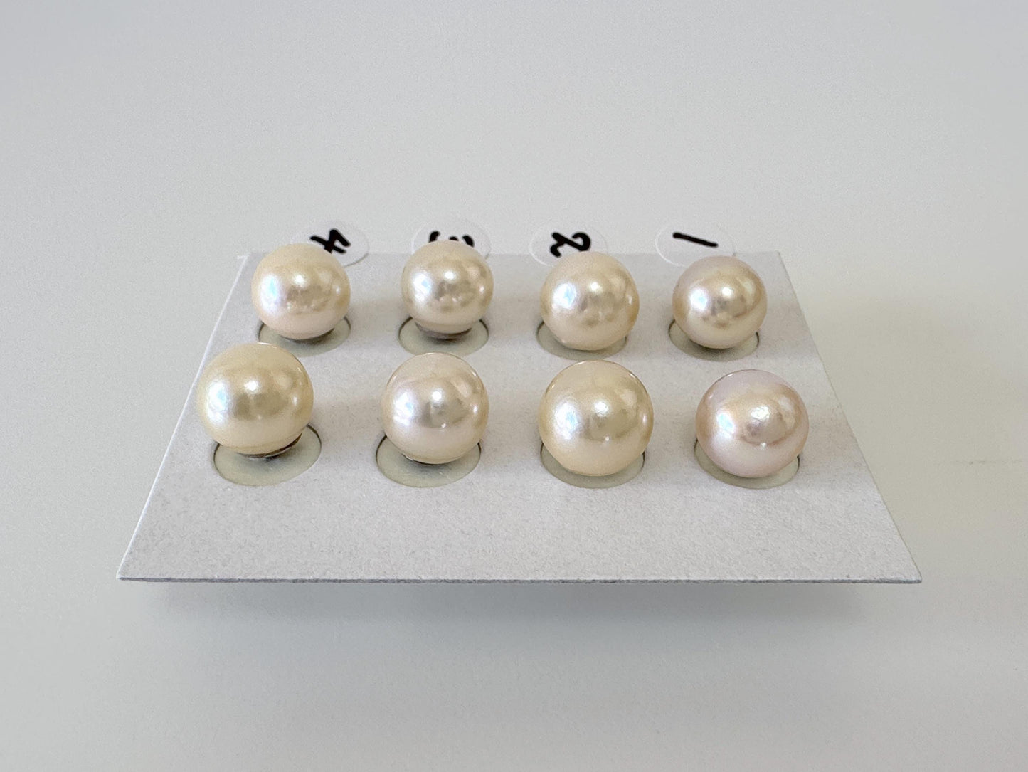 Japanese Cream White Akoya Pearl Stud Earrings, 8mm, Titanium Post/Ear Nuts, Genuine Akoya Pearl, Salt water pearl, Value-priced