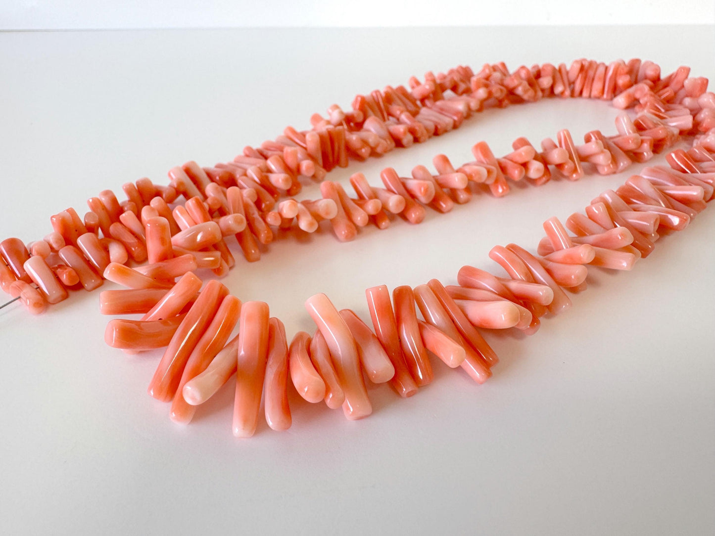 Natural Coral Strand - Pink Orange Deep Sea Coral Branch Strand, 80cm Jewelry Making Beads