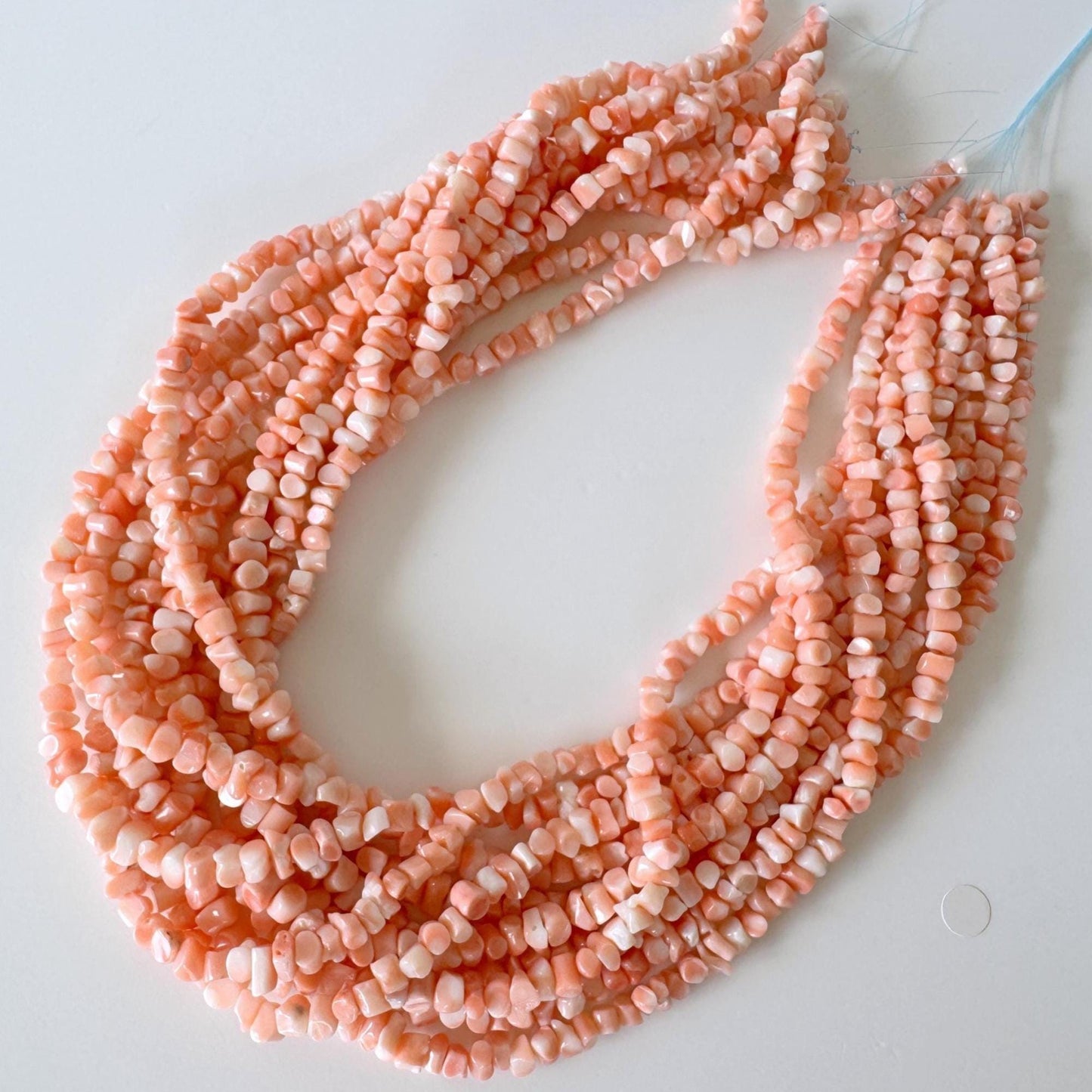 Natural Coral Strand - Pink/Orange Deep Sea Branch - Genuine Coral Beads, 15.7 Inch Length, Jewelry Making Supplies