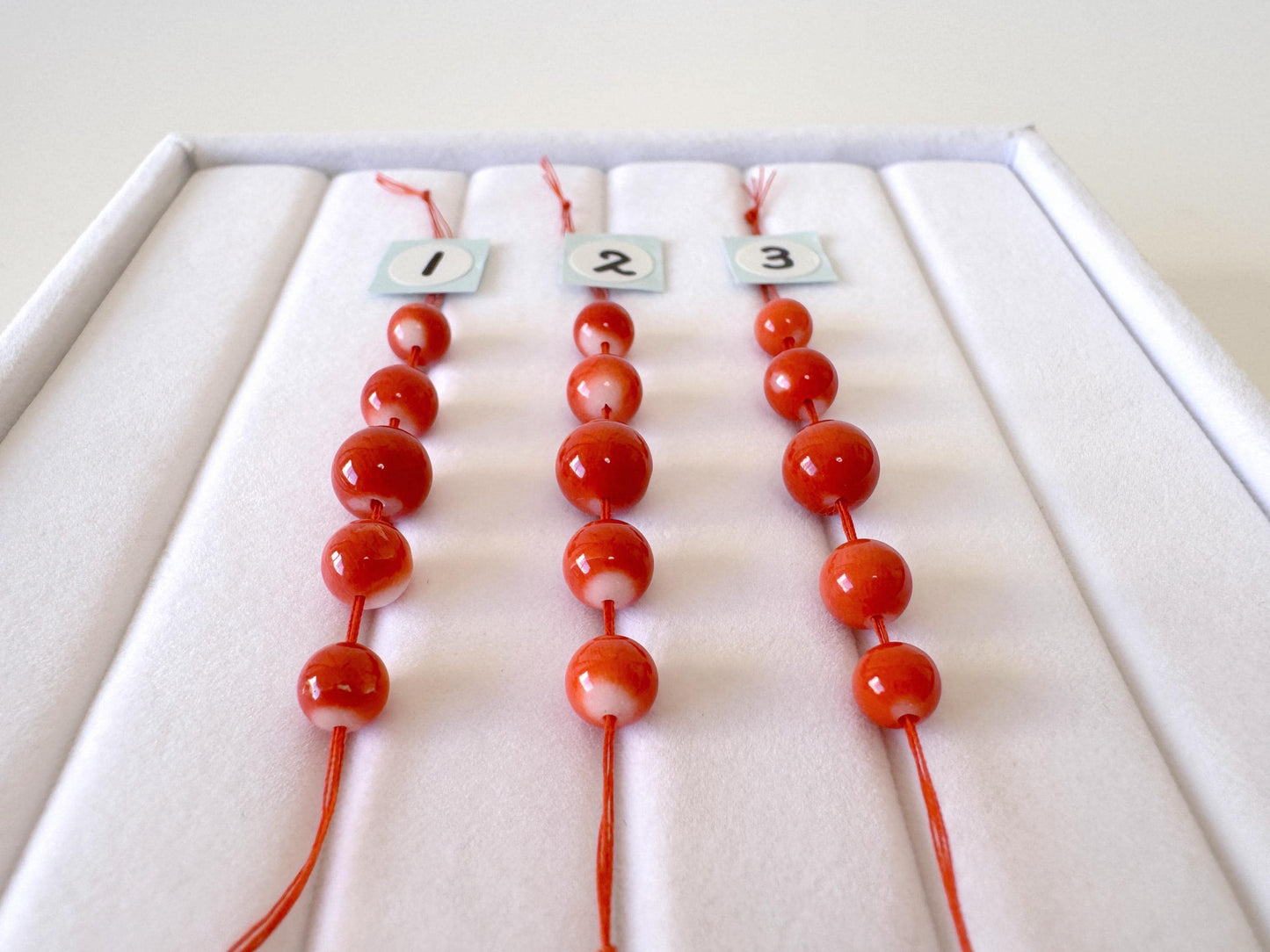 Momo Coral Beads, Orange White (Set of 5, 5-6.7mm)