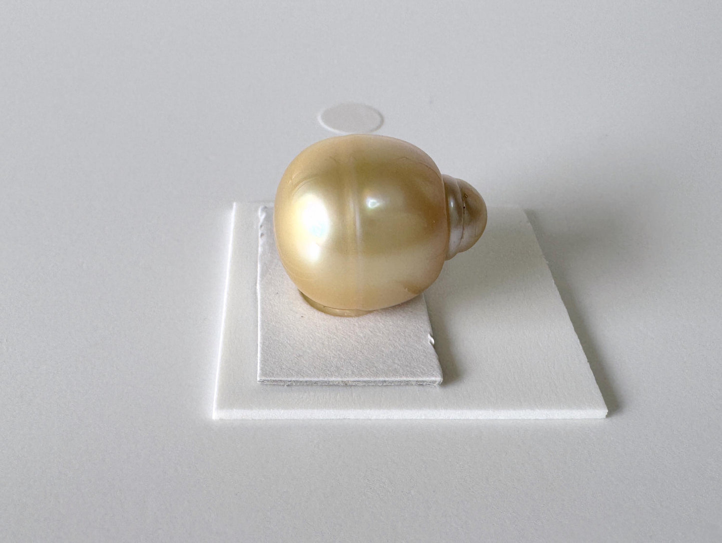 South sea pearl 18.4x15.3mm, Natural Gold Color, Half-Drilled Pear shape loose, unused vintage, Salt water pearl
