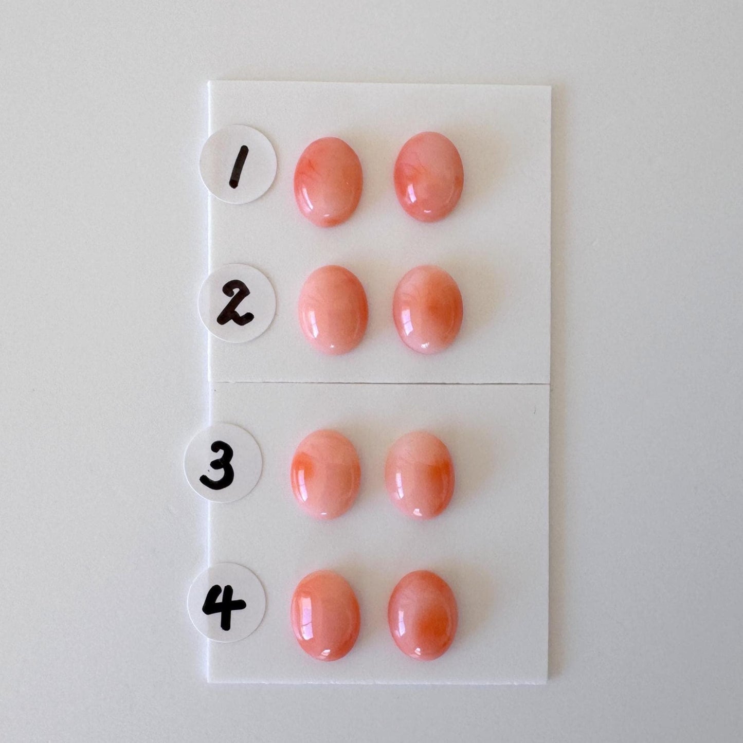 Deep Sea Coral Cabochons: Natural Orange Pink Oval Pair - Genuine Coral, 9x7mm Size, Jewelry Craft Supplies