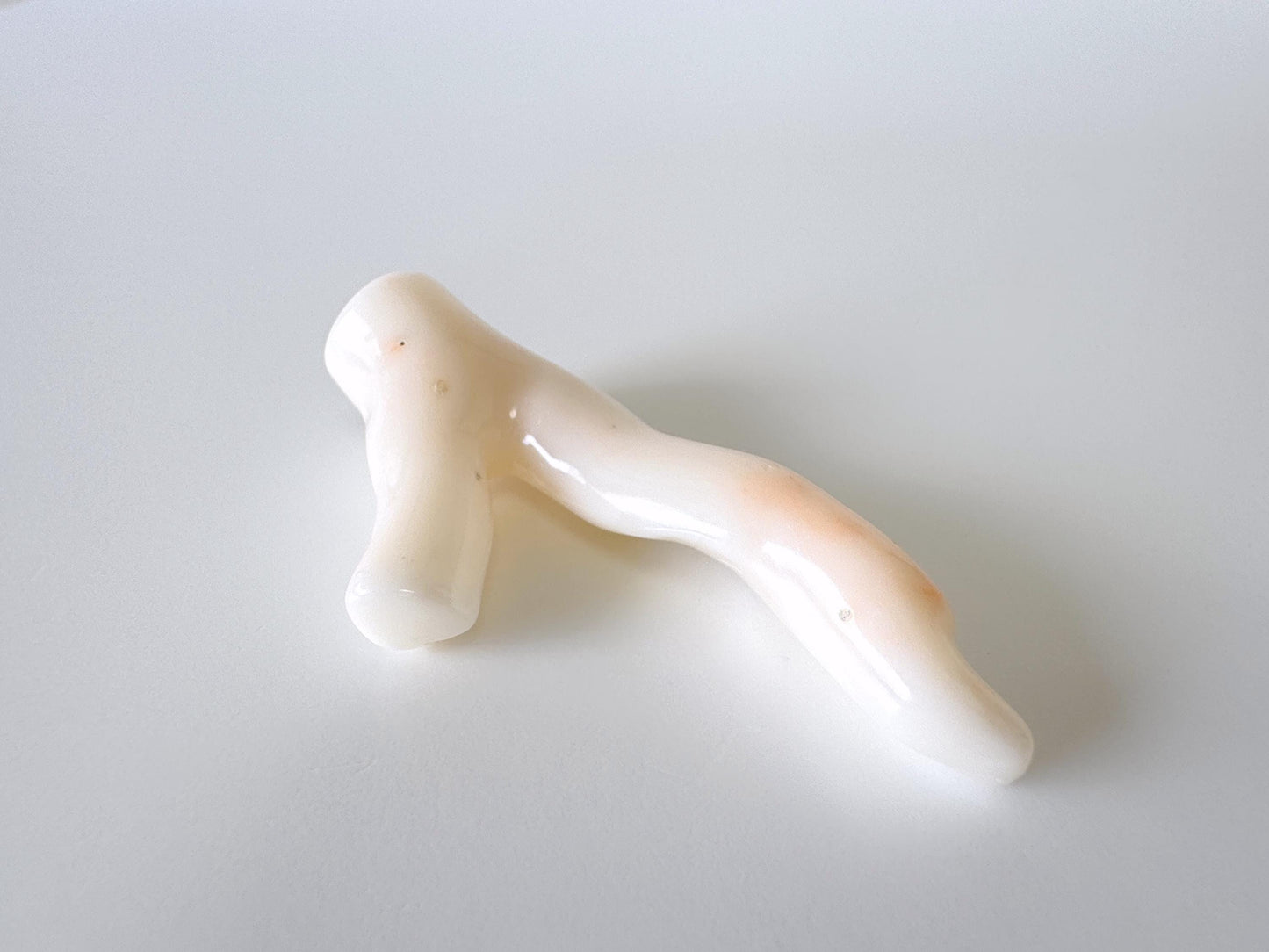 Natural White Coral branch loose, 60mm, Precious White Color (Orange spots) Coral Branch, Hole on top, Genuine Coral for jewelry making